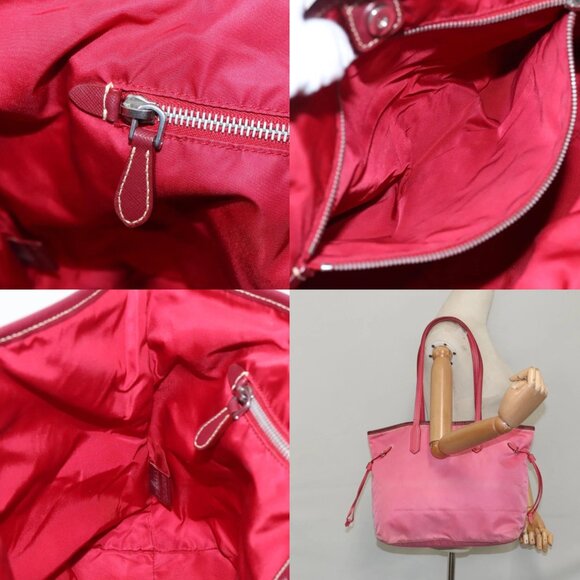 PRADA Tote Bag Nylon Pink Silver Auth mr613 - Picture 14 of 15